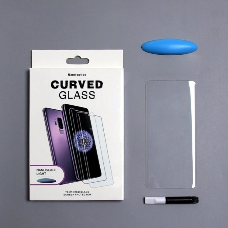 Curved glass screen protector retail box with installation tools and applicator