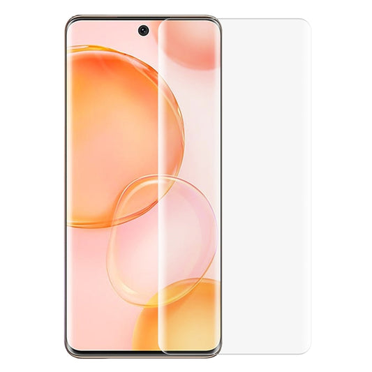 Curved tempered glass screen protector with full-coverage fit for a smartphone display
