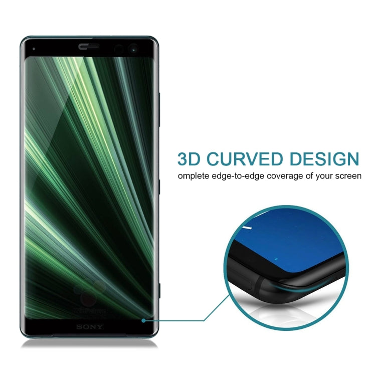 3D curved tempered glass screen protector for Sony Xperia XZ3, edge-to-edge fit