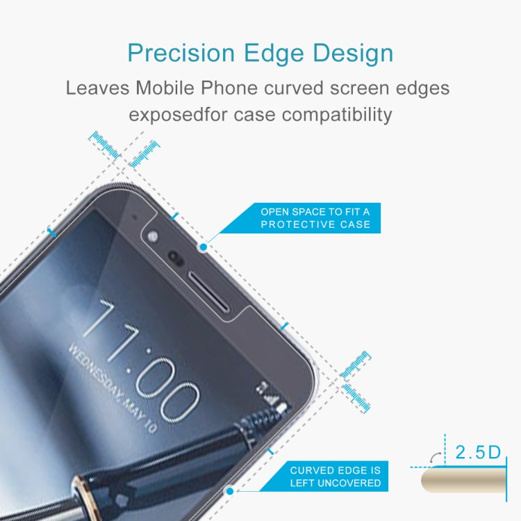 Curved tempered glass screen protector with open-edge design for case compatibility