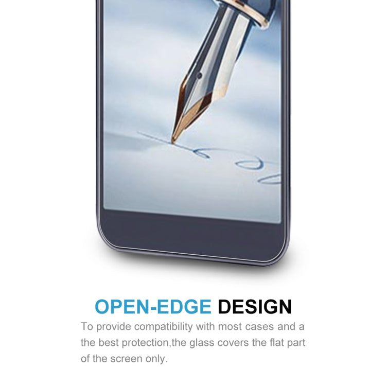 Tempered glass screen protector covering the screen glass with open-edge bottom design