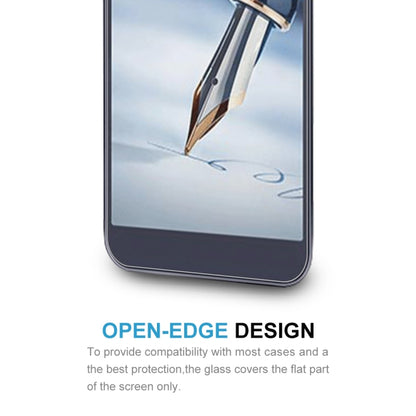 Tempered glass screen protector covering the screen glass with open-edge bottom design