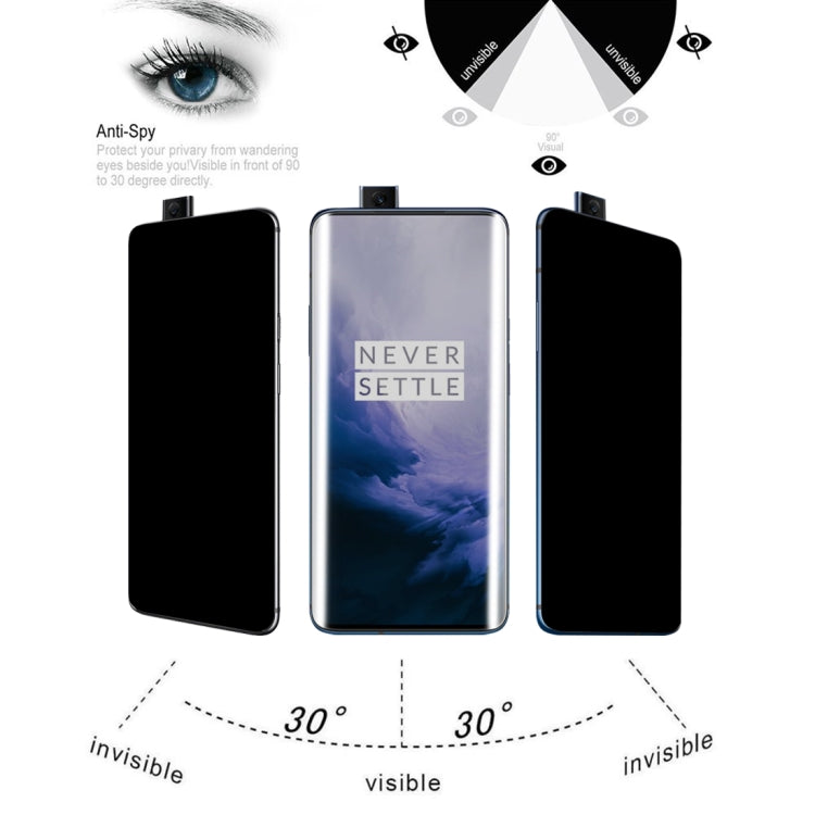 Tempered glass screen protector film showing full-screen coverage for OnePlus 7 Pro