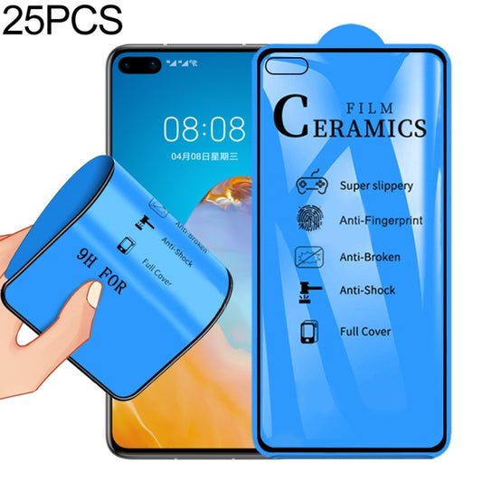 Huawei P40 full-coverage ceramic screen protector film, 25-pack with curved edge