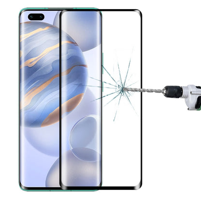 Tempered glass screen protector film with shattered impact pattern on phone display