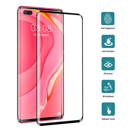Curved tempered glass screen protector applied to a smartphone front