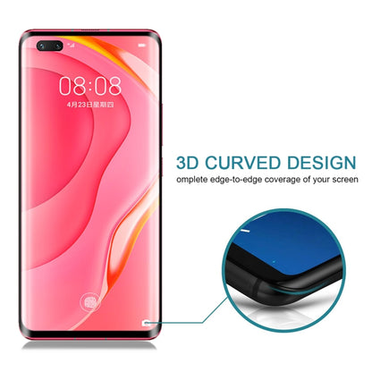 3D curved edge tempered glass screen protector with close-up of curved rim