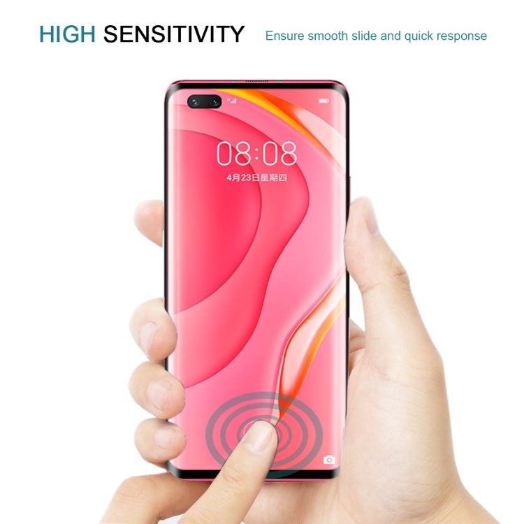 Tempered glass screen protector on a smartphone with fingertip touch