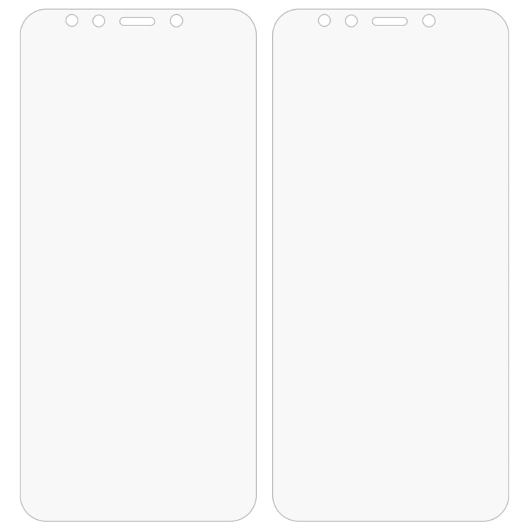 Two clear tempered glass screen protector sheets with rounded edges for phone