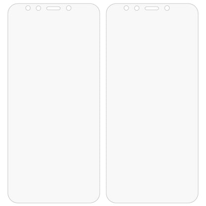 Two clear tempered glass screen protector sheets with rounded edges for phone