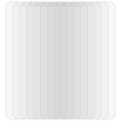 Pack of 50 clear curved tempered glass screen protector films, stacked