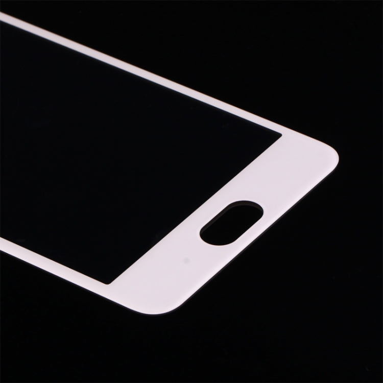 Tempered glass screen protector corner detail with opening for the phone button