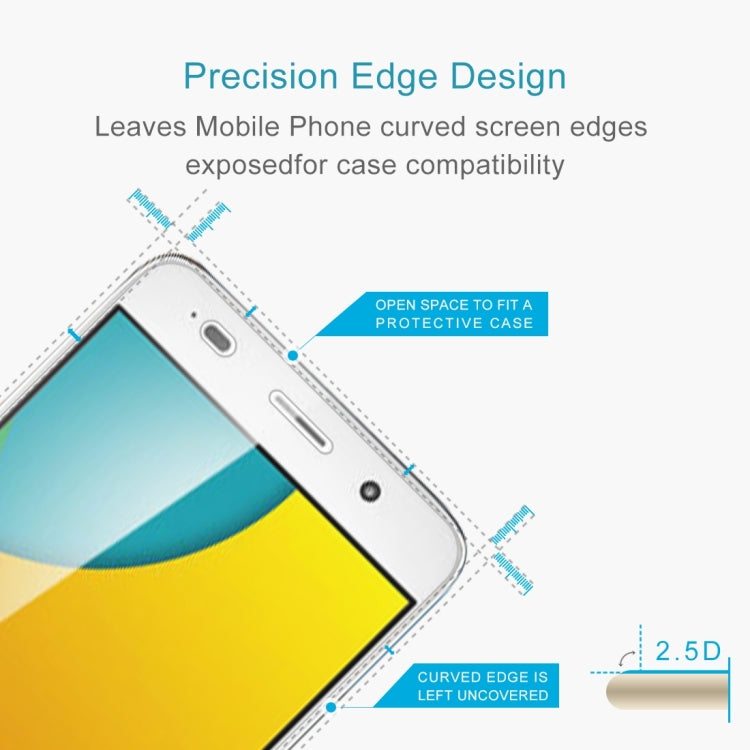 2.5D curved tempered glass screen protector with open-edge cutout for phone cases