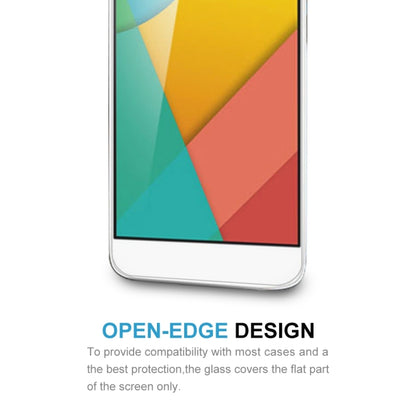 Tempered glass screen protector with open-edge design covering the flat screen area
