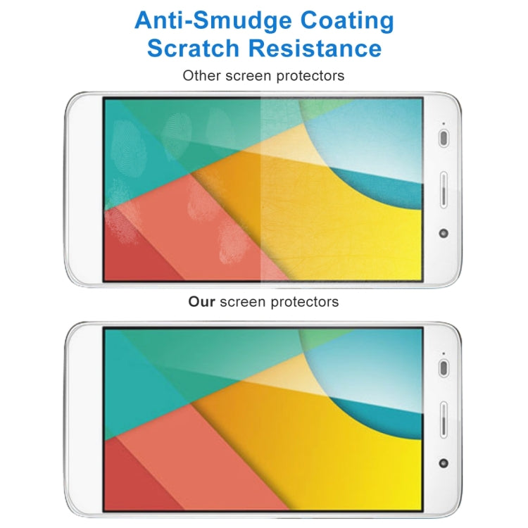 Tempered glass screen protector with anti-smudge coating and scratch-resistance illustration