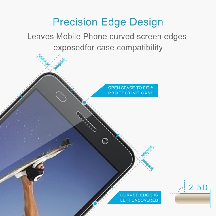 Tempered glass screen protector with shaped edges for partial open space near phone frame