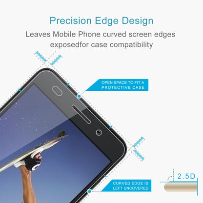 Tempered glass screen protector with shaped edges for partial open space near phone frame