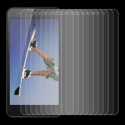 10-pack tempered glass screen protector films aligned over a phone display