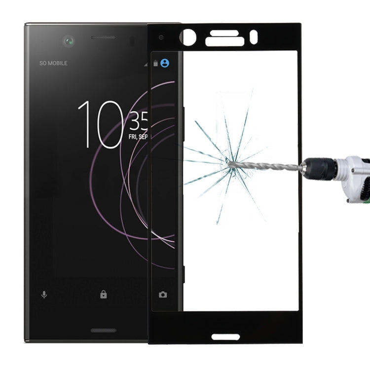 Tempered glass screen protector for Xperia XZ1 Compact, black 3D full-screen cover
