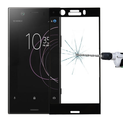 Tempered glass screen protector for Xperia XZ1 Compact, black 3D full-screen cover