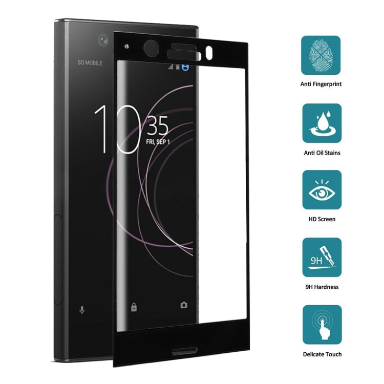 Black tempered glass screen protector set with full-screen cover for Xperia XZ1 Compact