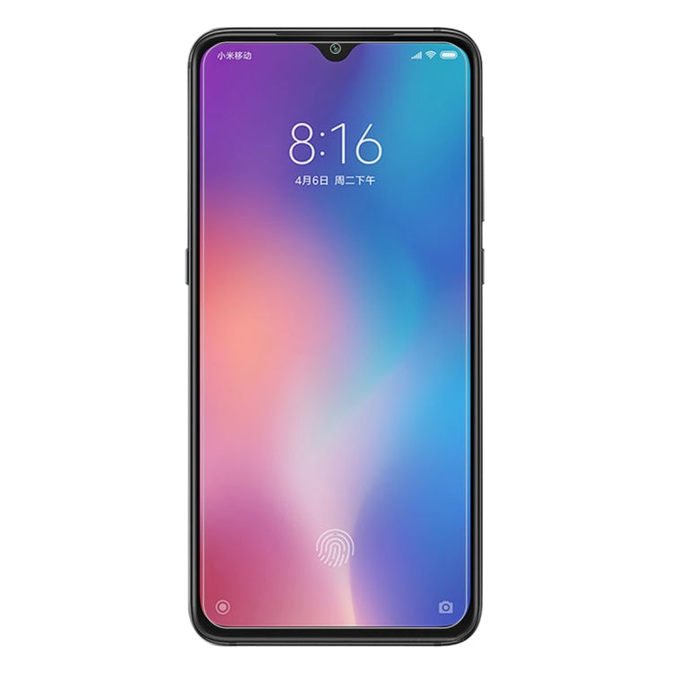 Tempered glass screen protector film on a smartphone display, full coverage