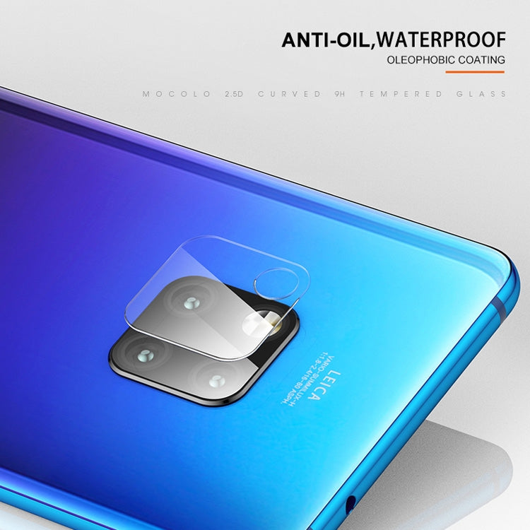 Curved tempered glass film covering a smartphone rear camera module