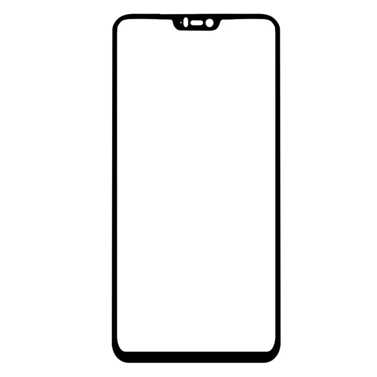 Tempered glass screen protector for OnePlus 6, black edge outline