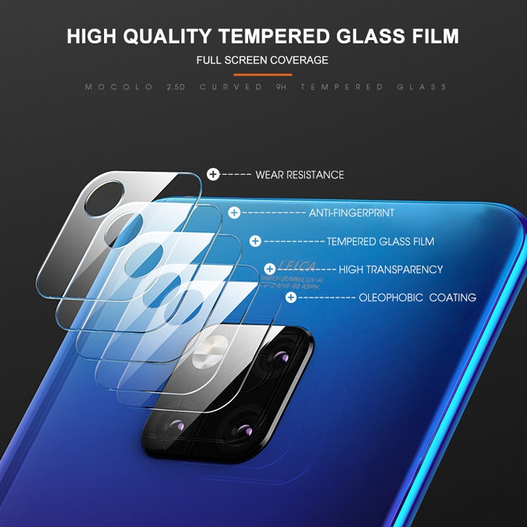 Transparent tempered glass lens film for rear camera with rounded protection