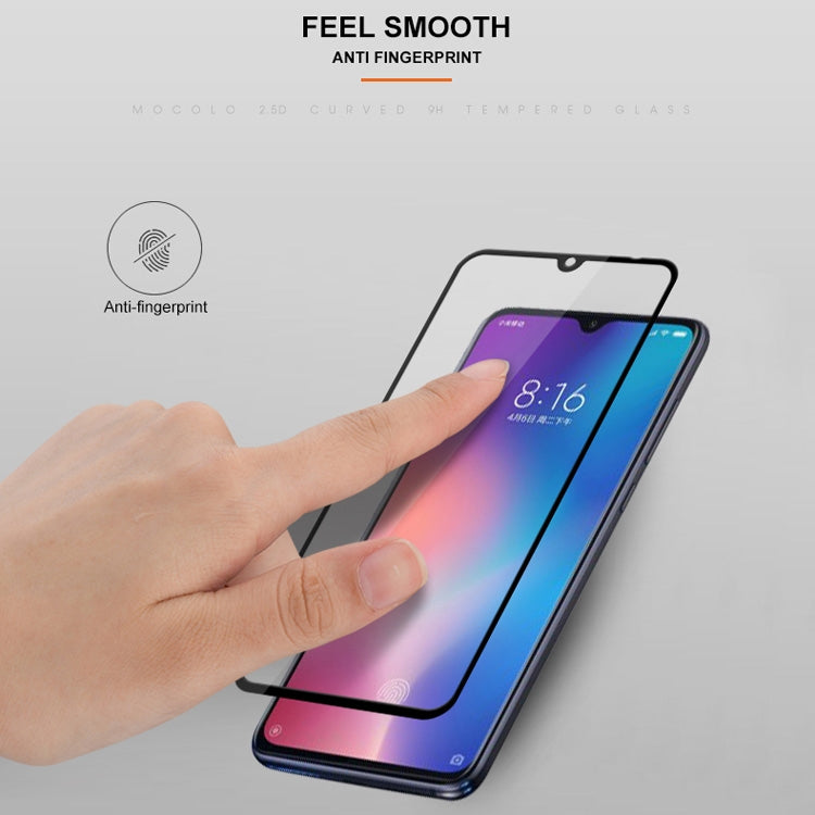 Tempered glass screen protector film with anti-fingerprint smooth feel and curve edges