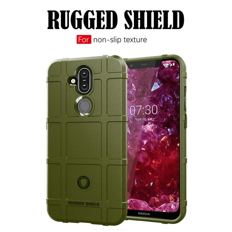 Army green rugged silicone phone case for Nokia 8.1 / X7 with full coverage