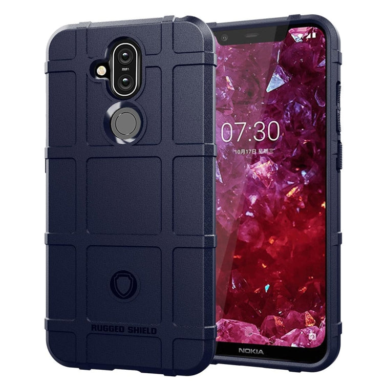 Dark blue rugged silicone phone case with full coverage for Nokia 8.1 / X7