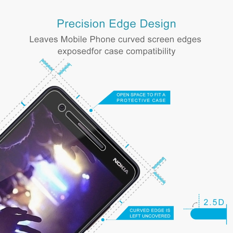 Tempered glass screen protector for Nokia 2.1, curved edge design for phone cases