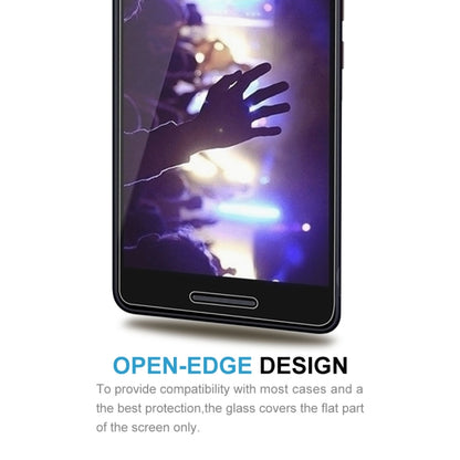 Tempered glass screen protector for Nokia 2.1, open-edge design over flat screen area