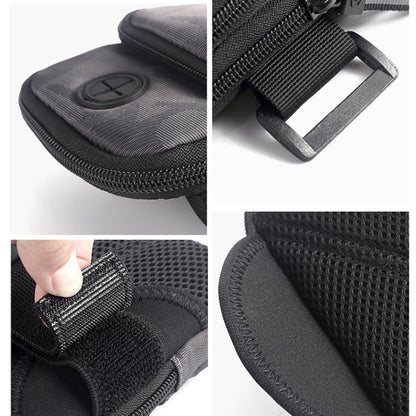 Waterproof phone armband bag close-up with zipper pocket and textured lining