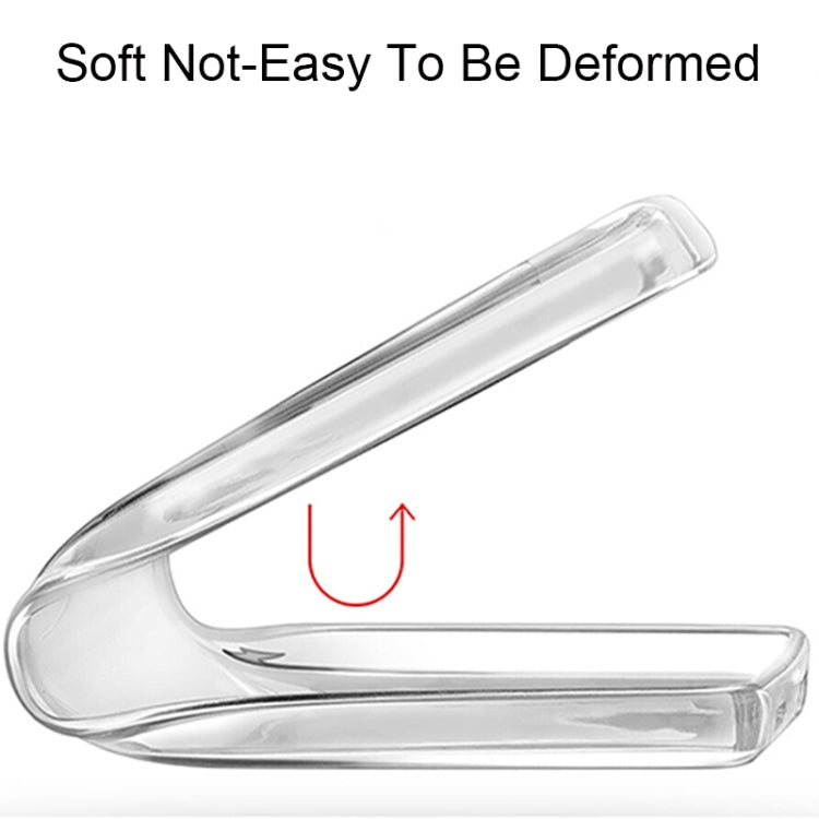 Transparent TPU bumper case with curved corners and precise side cutouts for buttons