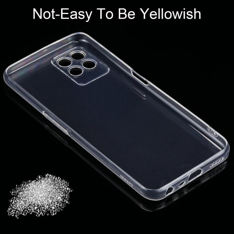 Clear TPU phone case with camera cutout and textured protection around corners