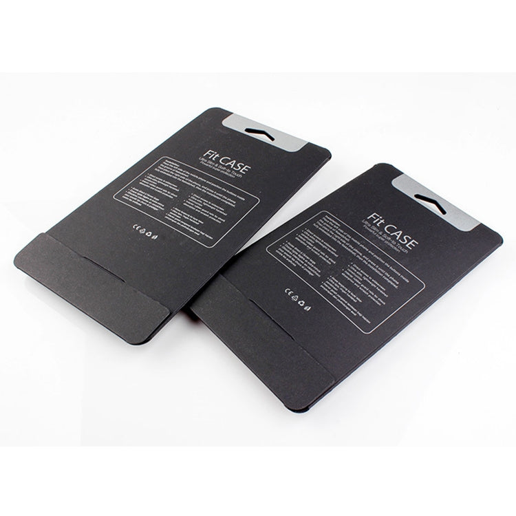 Black kraft paper phone case package boxes, two-piece card with hang hole and printed labels