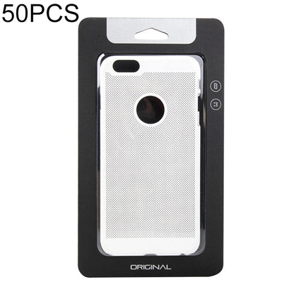 Black phone case blister pack showing white case with camera cutout and side buttons