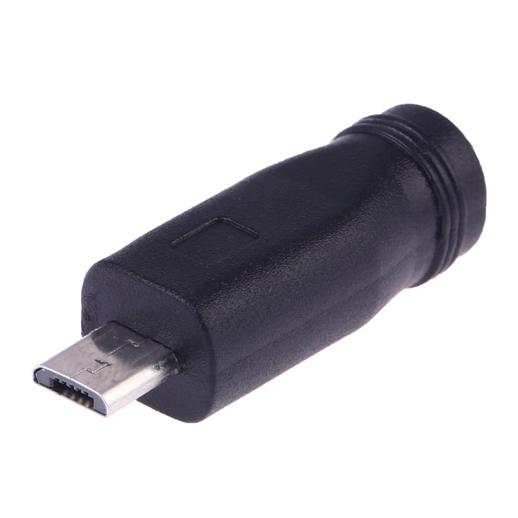 DC barrel female to Micro USB male power converter, black adapter with Micro USB plug