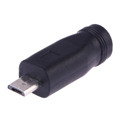 DC barrel female to Micro USB male power converter, black adapter with Micro USB plug