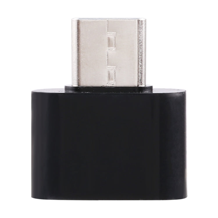 Black USB-C male OTG adapter, metallic USB-C plug exposed