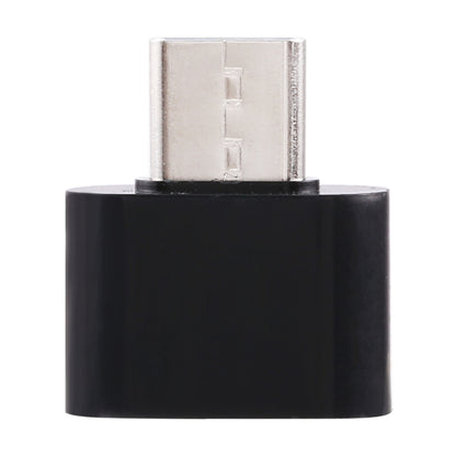 Black USB-C male OTG adapter, metallic USB-C plug exposed