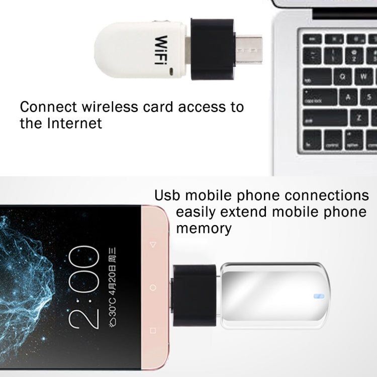 USB-C OTG adapter dongle for WiFi connection on a mobile device