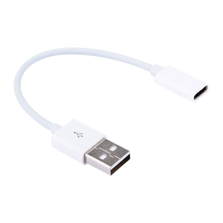 USB 2.0 USB-A male to USB-C female adapter cable, 15 cm, white, with connectors