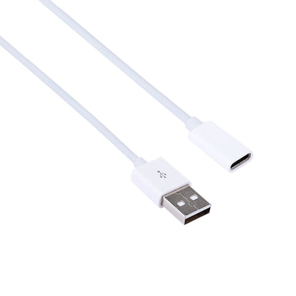 15 cm USB-A male to USB-C female adapter cable, white, showing both connector ends