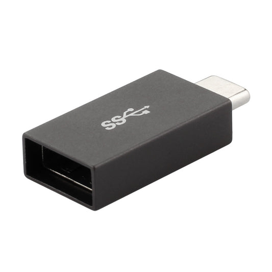 Black Type-C to USB 3.0 AF adapter with USB-A port and SS mark