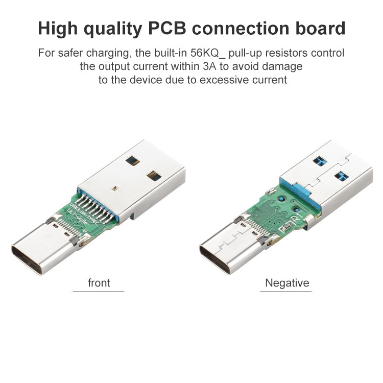 USB-C to USB-A adapter PCB connection board for high-speed charging and data transfer