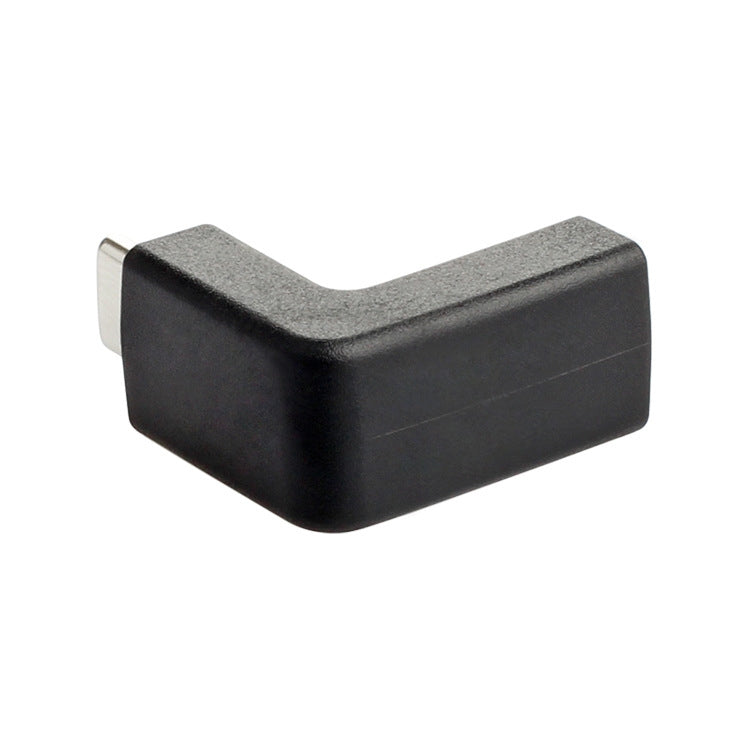 90-degree elbow Type-C to USB adapter, compact black connector body