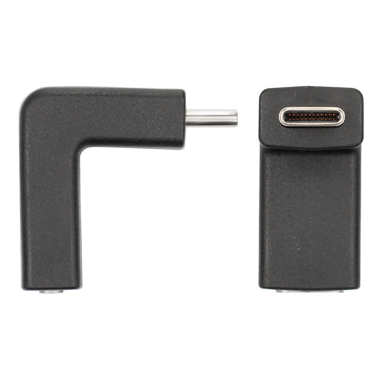 Black Type-C to USB adapter with metal Type-C plug and USB port